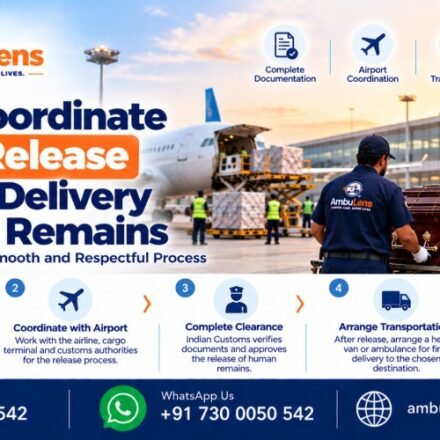 Coordinating airport cargo release and final delivery for human remains transportation in India