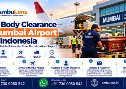 Dead body clearance and transportation process at Mumbai Airport for human remains arriving from Indonesia