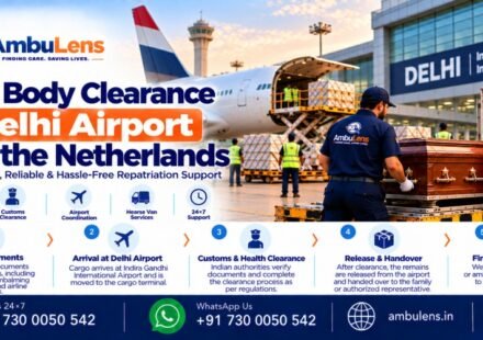 Dead body clearance at Delhi Airport for human remains arriving from the Netherlands