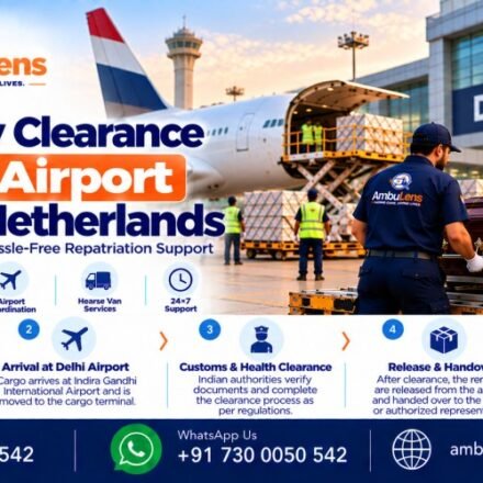 Dead body clearance at Delhi Airport for human remains arriving from the Netherlands