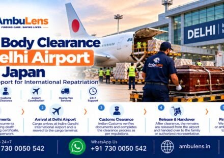Dead body clearance and transportation coordination at Delhi Airport for remains arriving from Japan