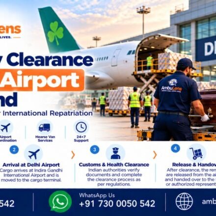 Dead body clearance at Delhi Airport for human remains arriving from Ireland