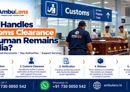 Human remains clearance process at an Indian airport with document verification and transportation coordination
