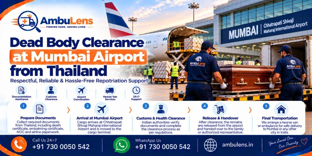 Dead body clearance at Mumbai Airport for human remains arriving from Thailand