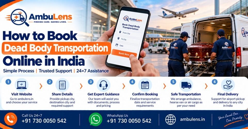 Online booking process for dead body transportation services in India