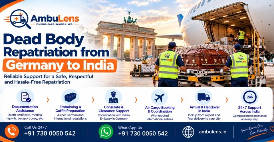 International dead body transportation from Germany to India by air