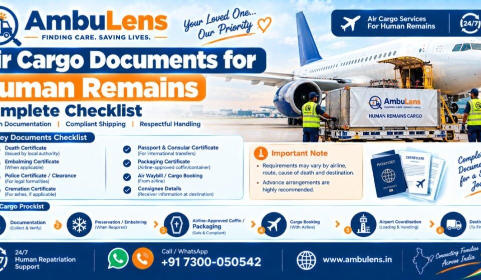 Air cargo documents for human remains transportation in India