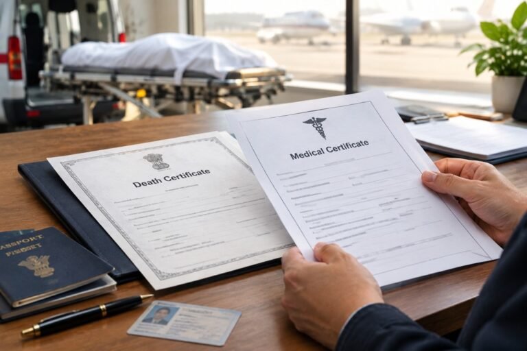 Death certificate and medical certificate for dead body transportation in India