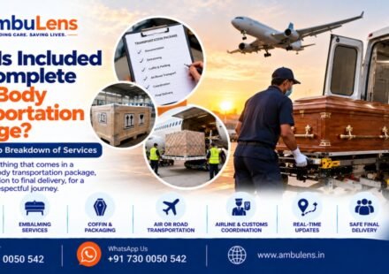 Complete dead body transportation package with documentation and transport support