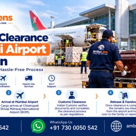 International dead body transportation from Oman arriving at Mumbai Airport for clearance and onward transfer in India