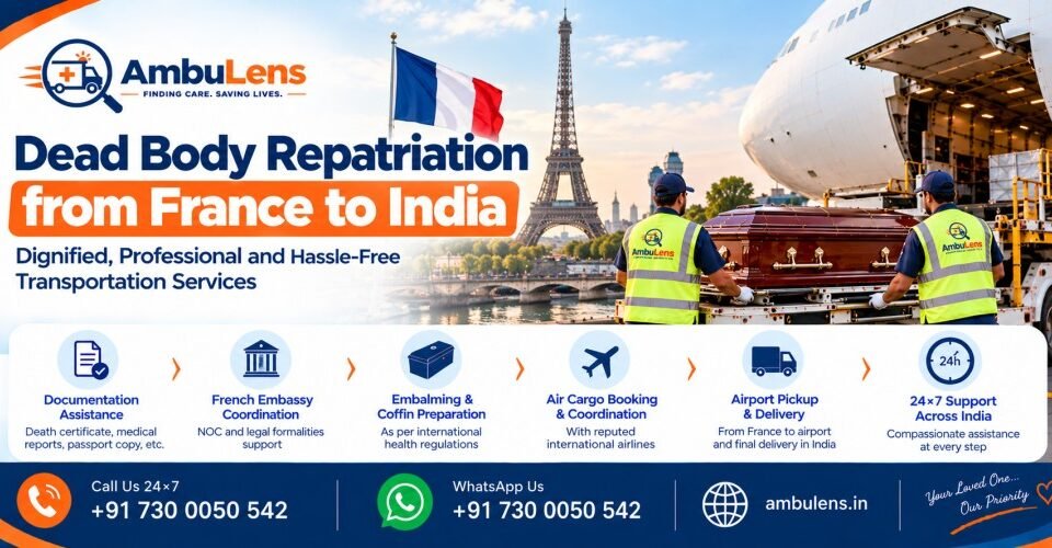 Dead body repatriation from France to India by air cargo