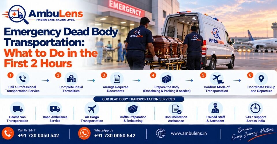 Emergency dead body transportation service after death in India