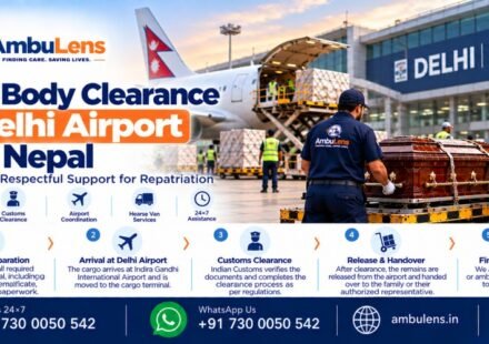 Dead body clearance and transportation coordination at Delhi Airport for remains arriving from Nepal