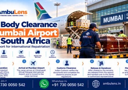 Dead body clearance and transportation coordination at Mumbai Airport for remains arriving from South Africa